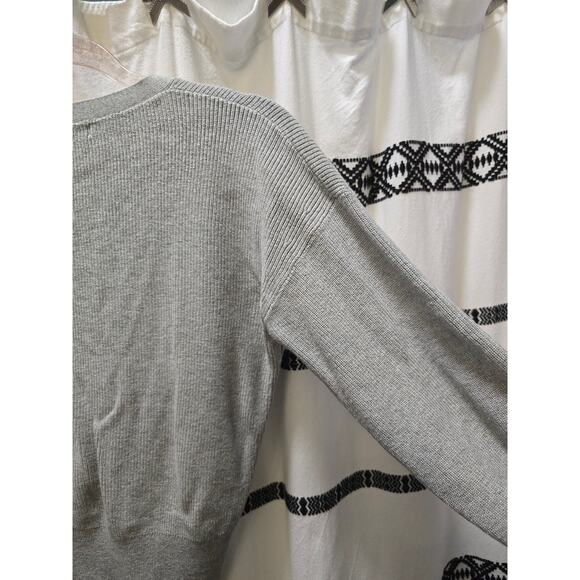 Banana Republic gray ribbed knit faux wrap cropped sweater deep V-neck small - Picture 10 of 10